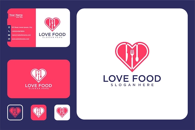 love food logo design and business card