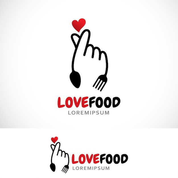 벡터 사랑의 음식 로고 디자인 템플릿