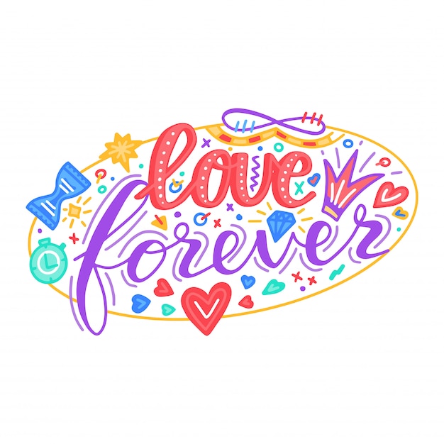 Love forever lettering quote card