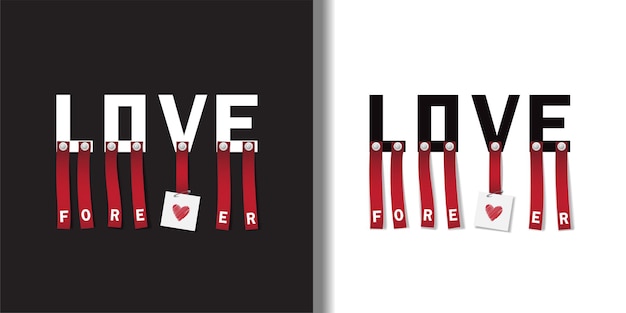 Love Forever tshirt and textile fashion prints set