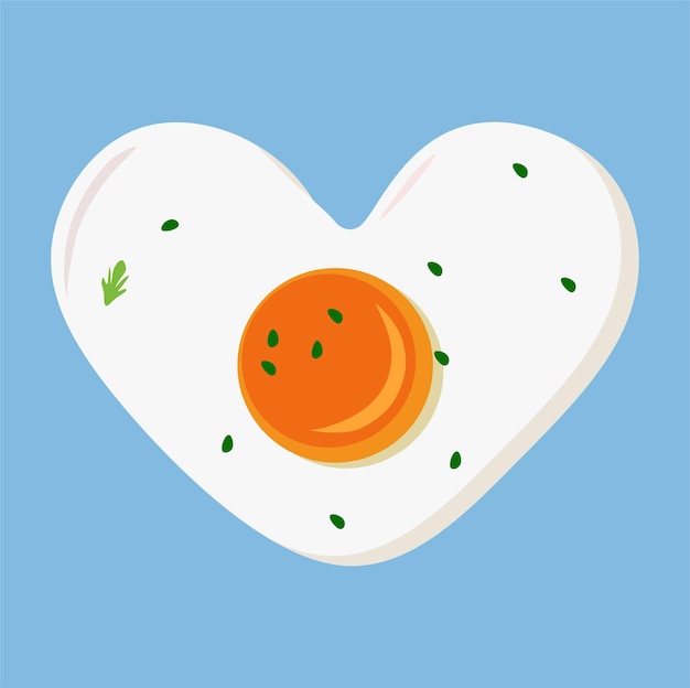 Vector love fried egg icon illustration