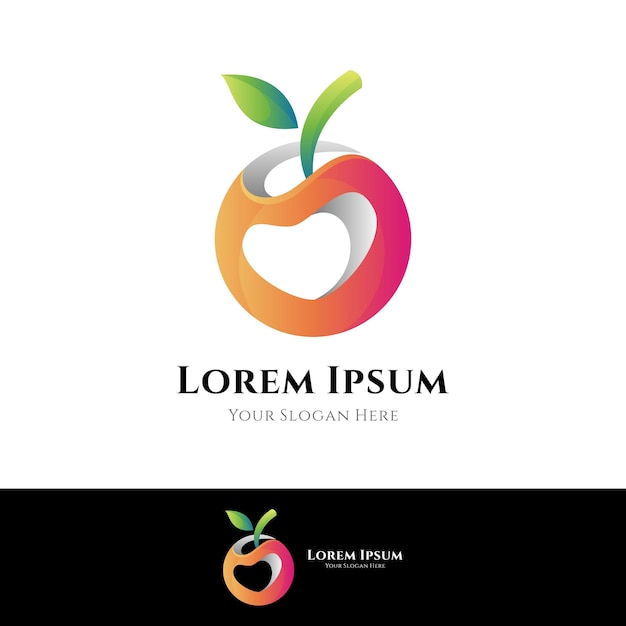 Love fruit logo design template