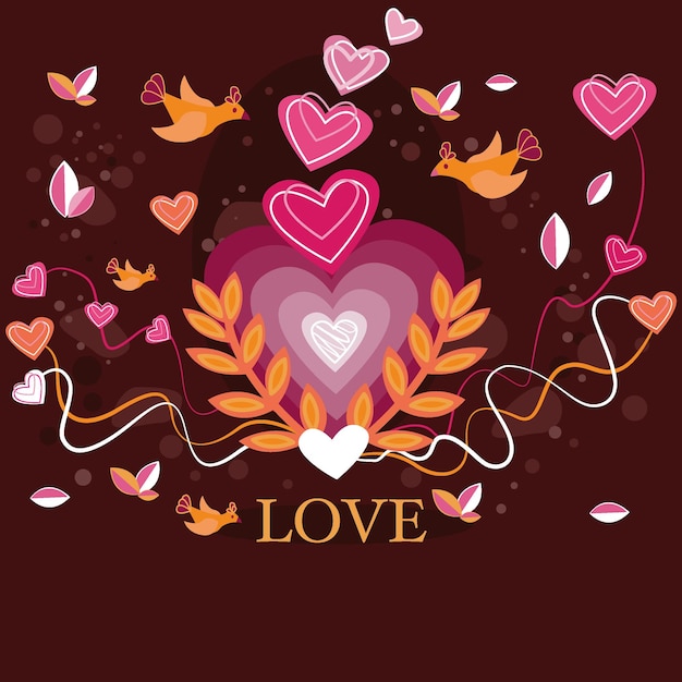 Vector love gift card valentine day card