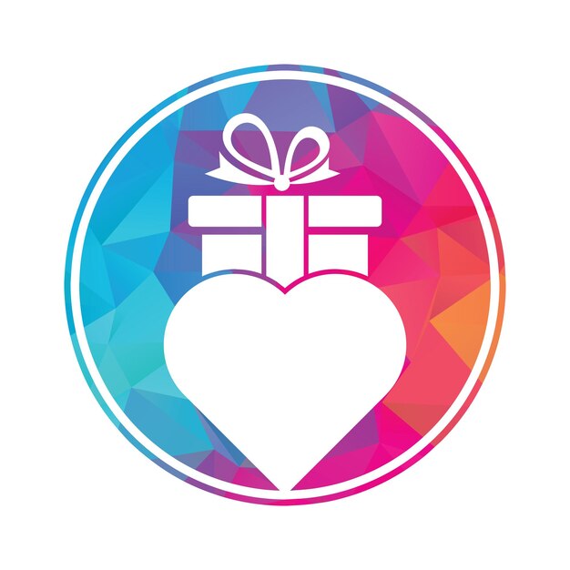 Vettore love gift logo vector symbol icon design icona vettore logo regalo cuore