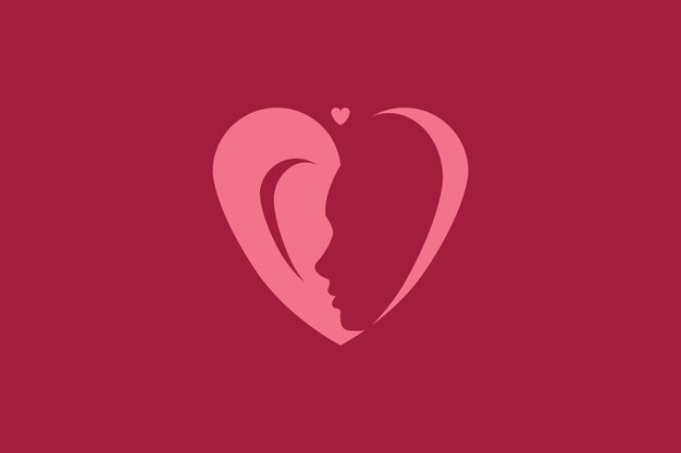 Modello di progettazione dell'icona di amore ragazza logo