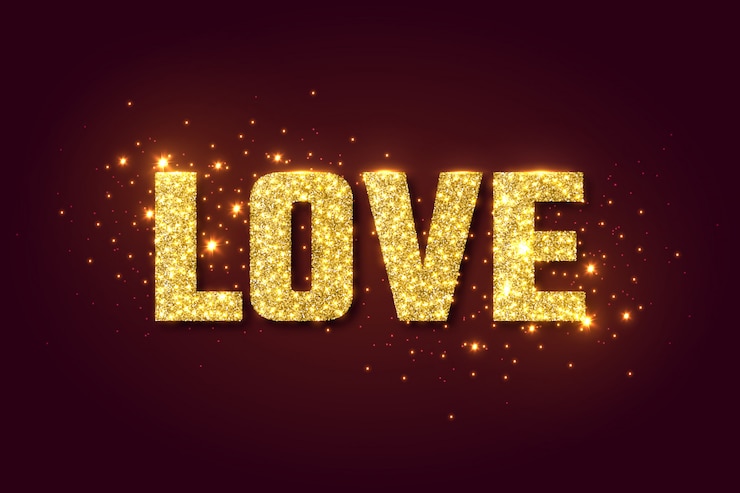 Vector love golden glow background for valentines day.