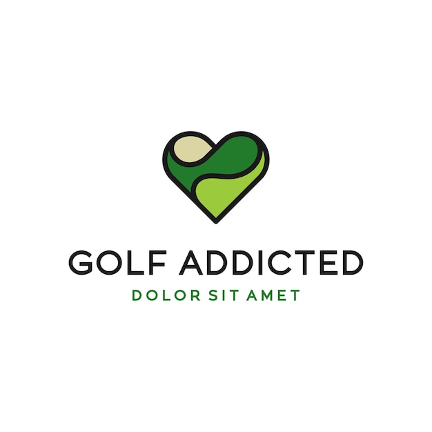 Love golf logo concept