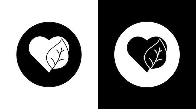 Love Green Eco Icon Design Black and white