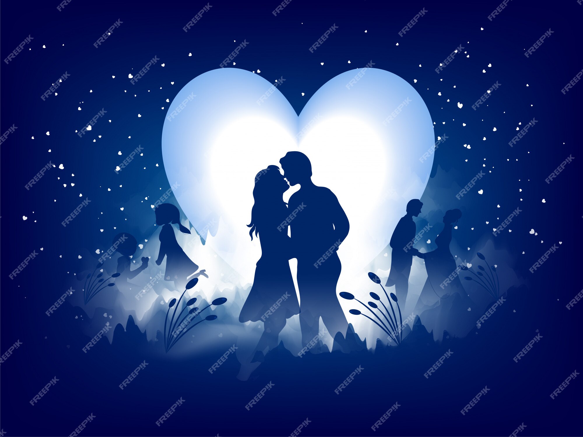 Vector Design For Young Couple, Card Or Poster With Profile