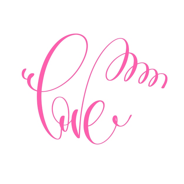 Vector love hand lettering inscription text