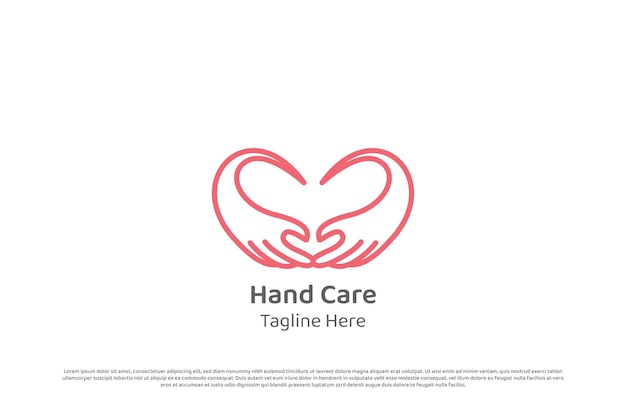 Love hand logo design illustration Silhouette of caring hand gesture supporting social assistance