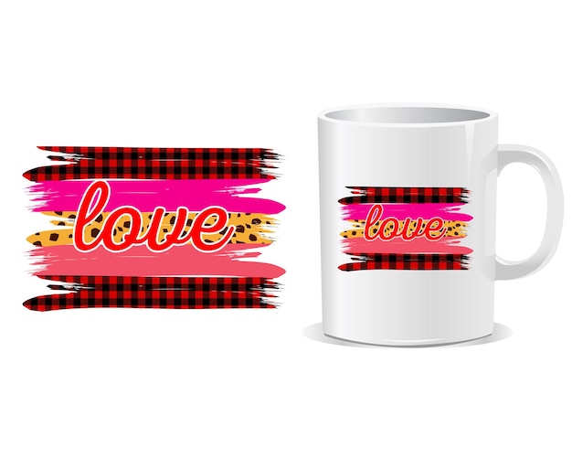 Vector love happy valentine's day mug design vector