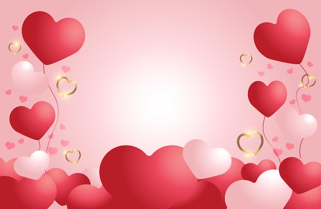 Love heart background vector design template
