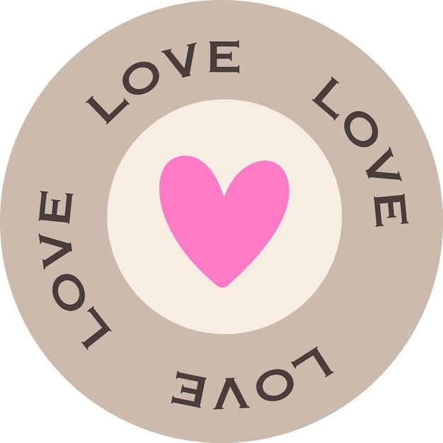 Vector love heart badge