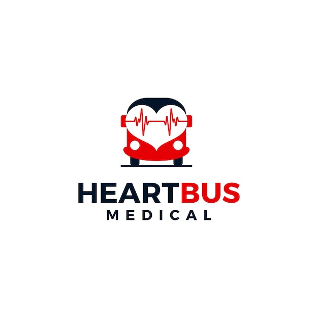 Love heart car bus medical health logo design ispirazione