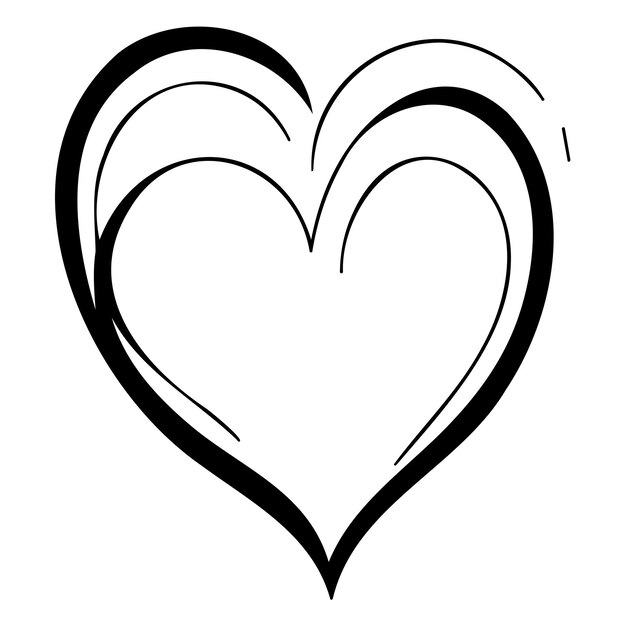 Vector love heart doodle valentine illustration sketch hand draw