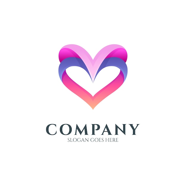 Vector love or heart gradient logo