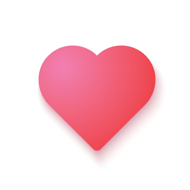Icona del cuore di amore in colore rosa