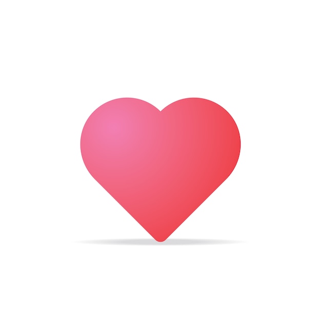 love heart icon in pink color