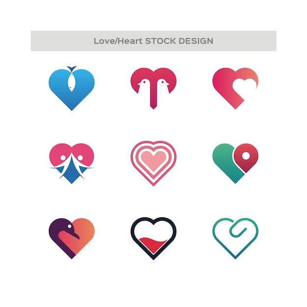 Love and Heart icon set