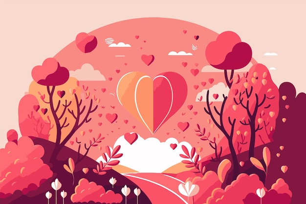 Vector love heart illustration of a valentines day card background vector