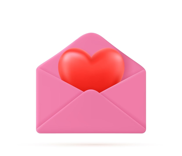 Love heart in letter message