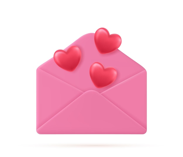 Love heart in letter message