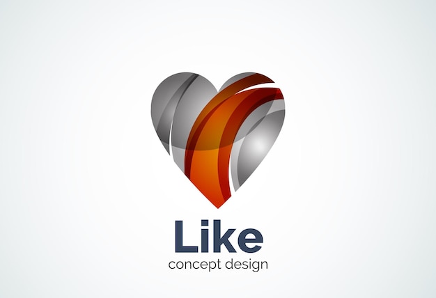 Love heart logo sjabloon