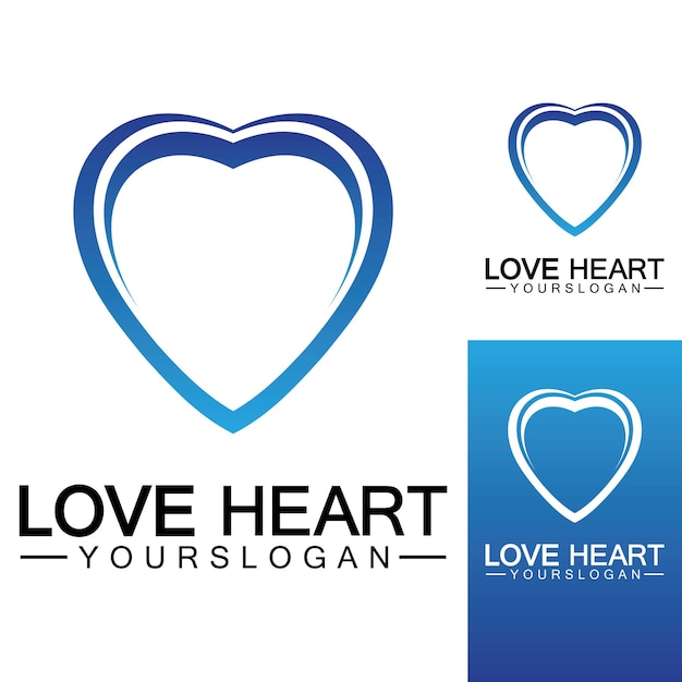 Логотип сердца любви и векторный шаблон символов