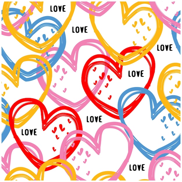 Vector love heart motive seamless design