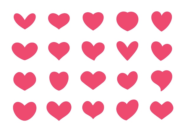 Vector love heart shape collection for decorating valentines cards