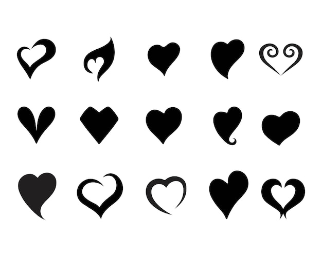 Love heart symbol logo templates