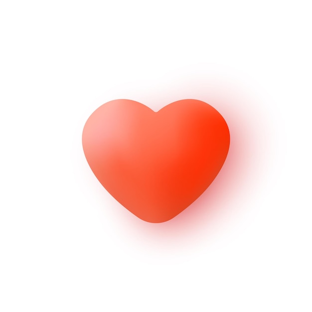 Love heart for Valentines Day Like icon for social network in 3d cartoon minimal style