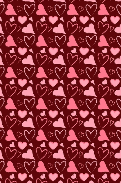 Love Heart Vector Background and Seamless Pattern for Lovely Romantic Moment or Valentine Love Background Also Can Be Use for Poster or Printed on Shirt