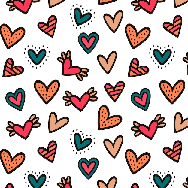 Love hearts seamless pattern