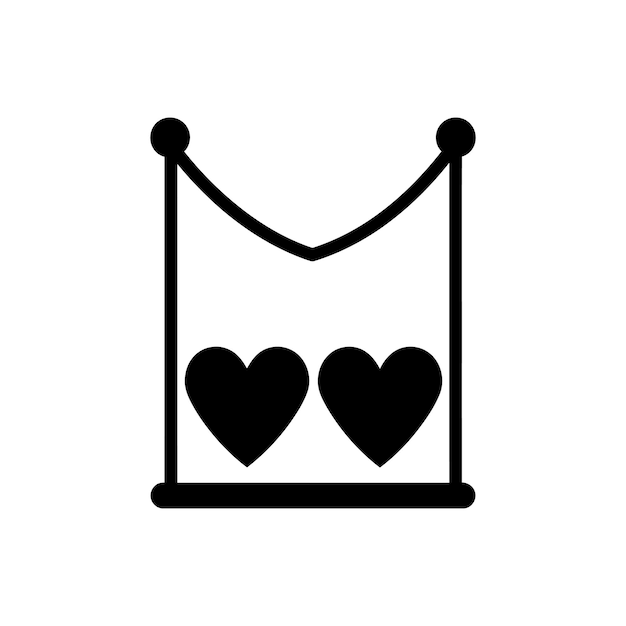 Love hearts on a swing icon Simple Vector Illustration