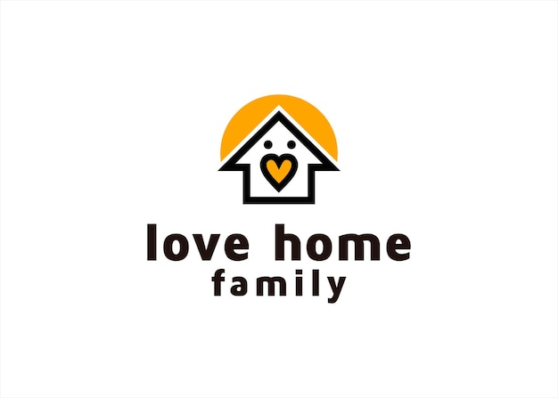 Amore casa casa famiglia logo design icona