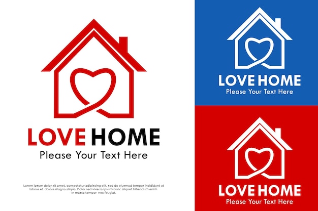 Love home logo sjabloon illustratie