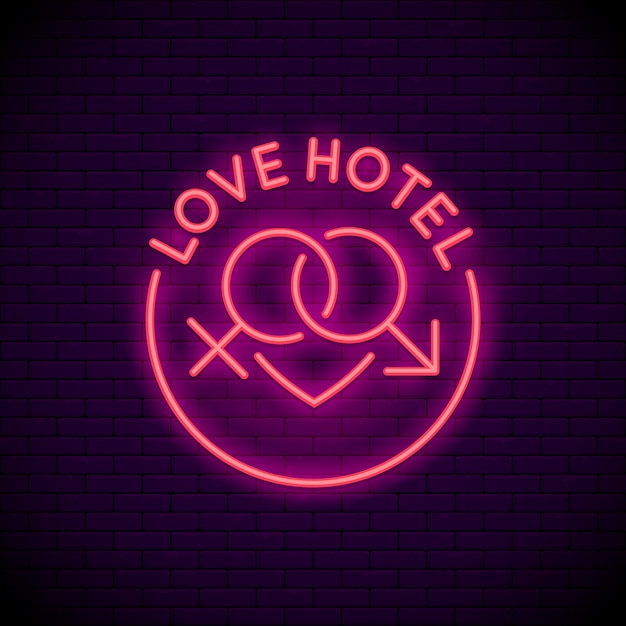 Love hotel logo neon teken