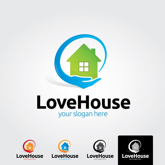 Love house logo template