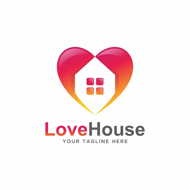 Vector love house logo