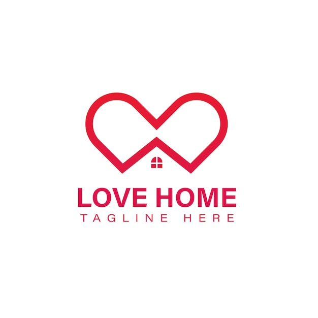 Vector love house logo