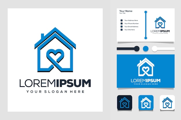 love and house modern logo design