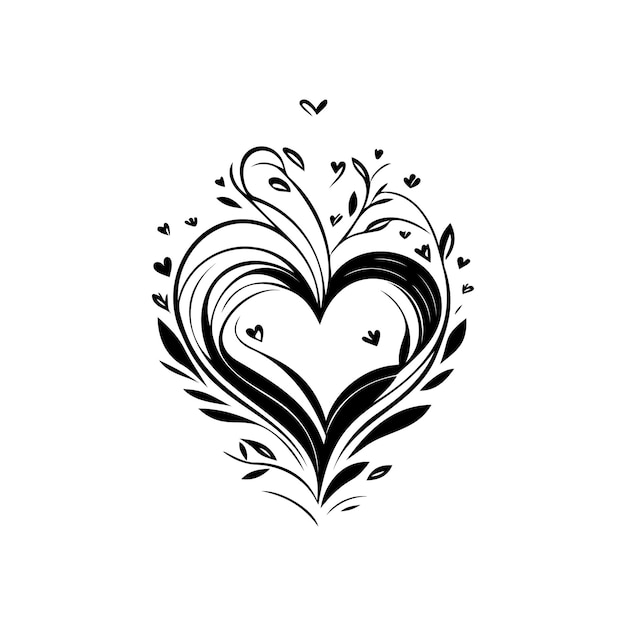 Love Icon hand draw black colour mother day logo vector element and symbol