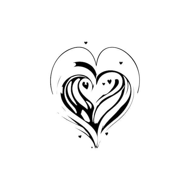 Love Icon hand draw black colour mother day logo vector element and symbol