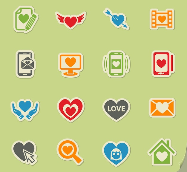 Vector love icon set