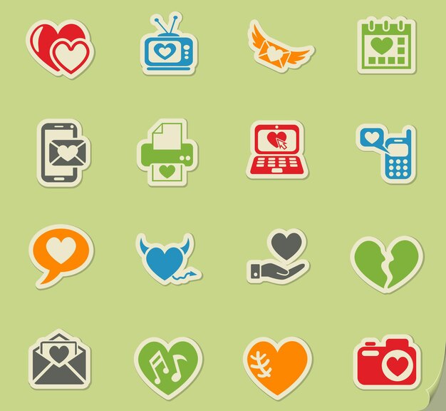 Vector love icon set