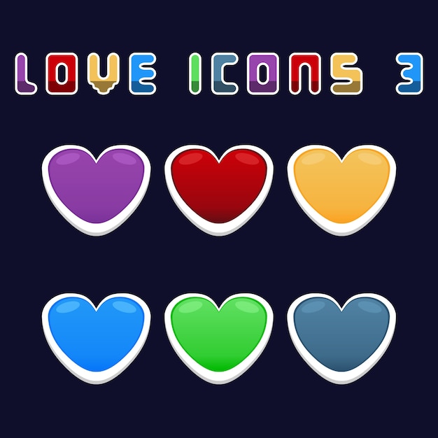 love icons 3 game asset