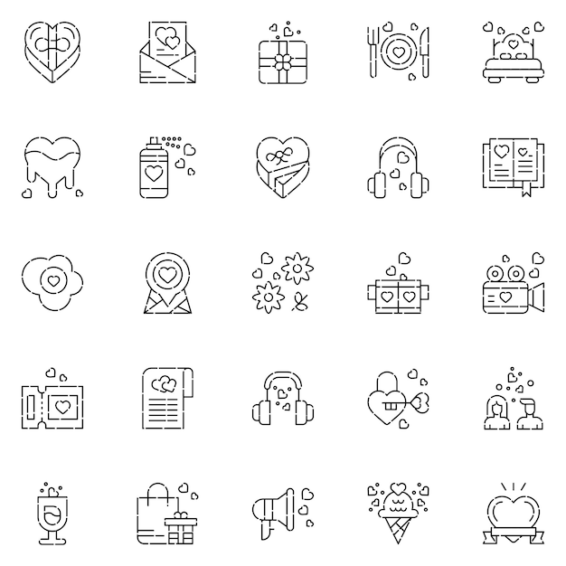 Love Icons bundle Vector illustration