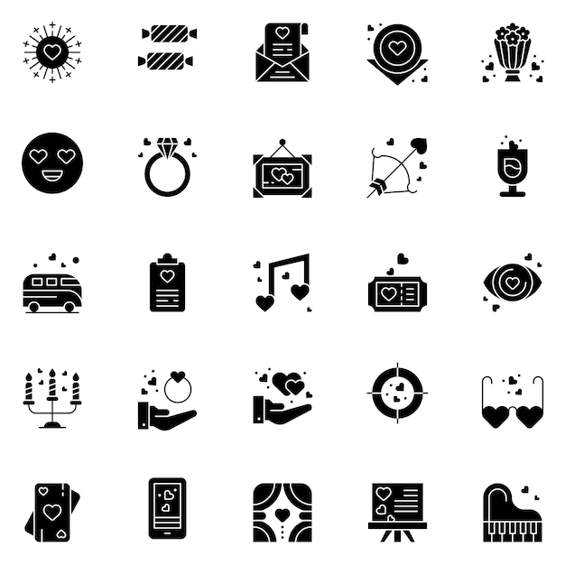 Love icons bundle vector illustration